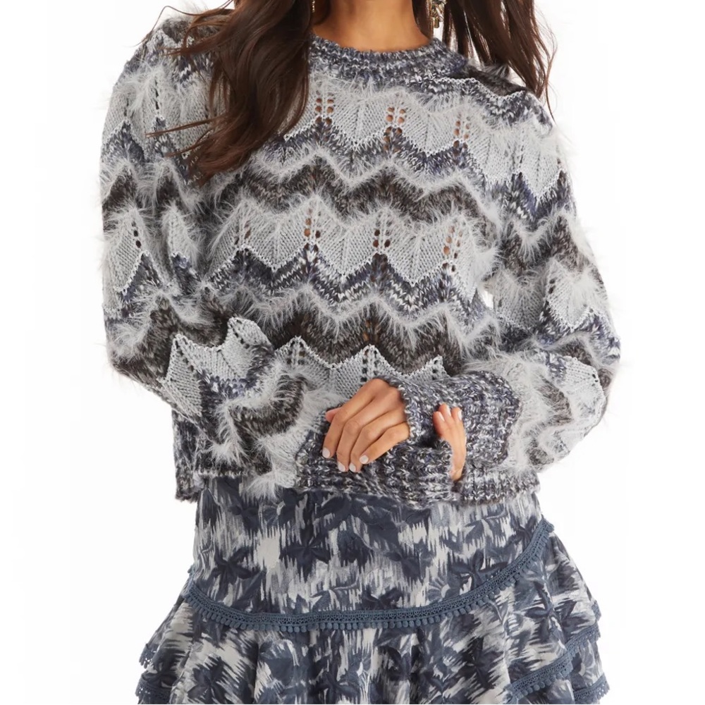 Allison Fuzzy Chevron Pullover